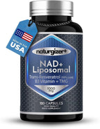 Liposomal NAD+ Supplement with Resveratrol, TMG & Vitamin B3 | 4-in-1 Healthy Aging & Cellular Energy Support | High Absorption NAD Plus for Men & Women Over 40 | 120 Capsules