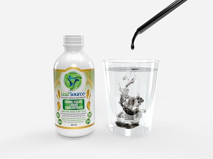 LEAFSOURCE Humic Fulvic Acid Liquid 2oz Trace Minerals with Electrolytes Collagen Vitamins Superior Humic to Fulvic Ratio More Energy Gut Health Joint Health Immune Support Hydration 180 serv