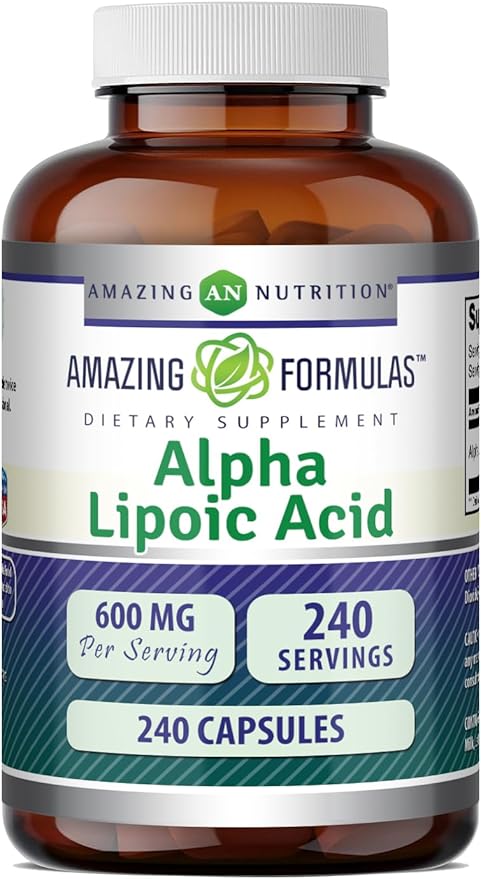Amazing Formulas Alpha Lipoic Acid | 600 Mg Per Serving Supplement | Capsules | Non-GMO | Gluten Free | Made in USA (240 Count)