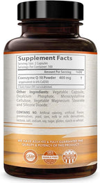 Coenzyme Q10 200mg CoQ10 Supplement - Once Daily Coq 10 200mg Powder Capsules for Healthy Heart Antioxidant and Energy Support - Non-GMO Quick Absorption Ubiquinone Q10 Coenzyme (100 Servings)