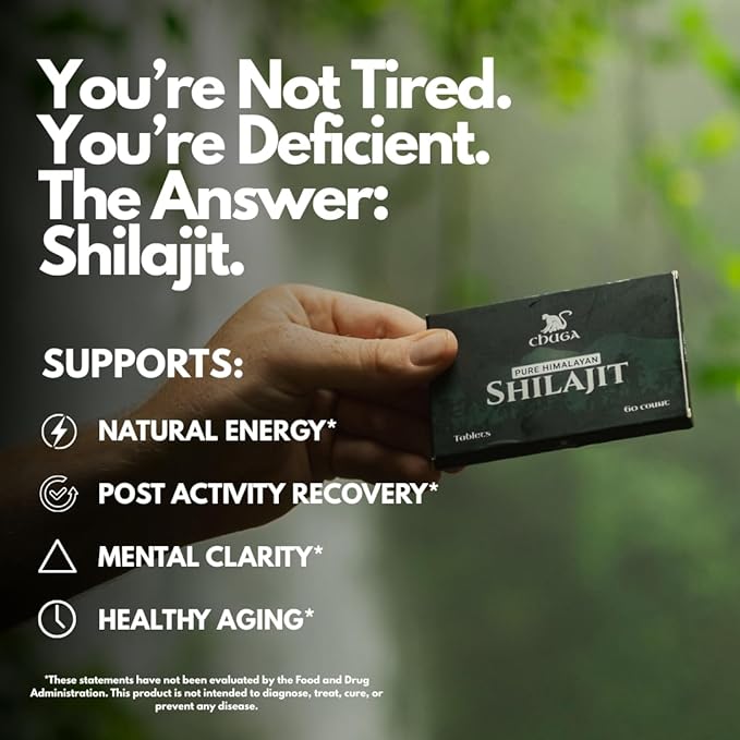 Chuga Authentic Himalayan Shilajit Tablets for Men & Women | Chuga Shilajit | Organic | Harvested 16,000 Feet | Lab Tested in USA, 75+ Fulvic Acid, Grade A, Immune Booster, Shilajit Tablets (2 Pack)