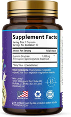 Quercetin Dihydrate 1000mg per Serving - Premium Plant-Based Bioflavonoids - Extra Strength Antioxidant Immune & Respiratory Health Support - High Absorption Quercetin Dihydrate - 60 Veggie Capsules