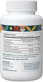 Pattern Wellness Vitamin K2 & D3 Supplement with Calcium – Bone Health, Circulatory Wellness & Immune Support - Non-GMO - 60 Capsules