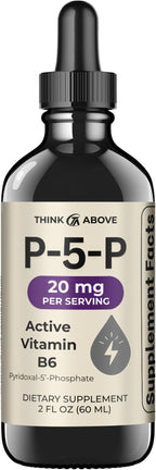 P5P Liquid Drops – Activated Vitamin B6 (Pyridoxal-5-Phosphate) – Fast Absorption Formula – Nervous System & Energy Support – 2 oz (60 mL) – Think Above