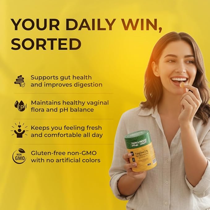 The Wellness Project Vaginal & Gut Probiotic + Prebiotic Gummies| Triple-Strength Clinically Studied Probiotics for Flora, Odor & pH Balance | No Added Sugars | Delicious Pineapple Flavor (Pack of 2)