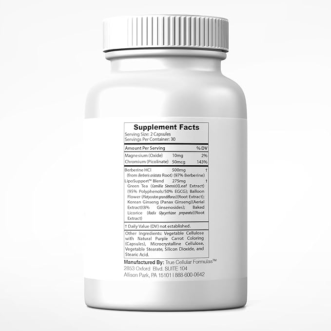 BerberBurn+: Berberine Supplement, Magnesium & Chromium Capsules for Daily Wellness & Energy, Boost Vitality and Maintain Balance, Essential Nutrients for Health, 60 Count
