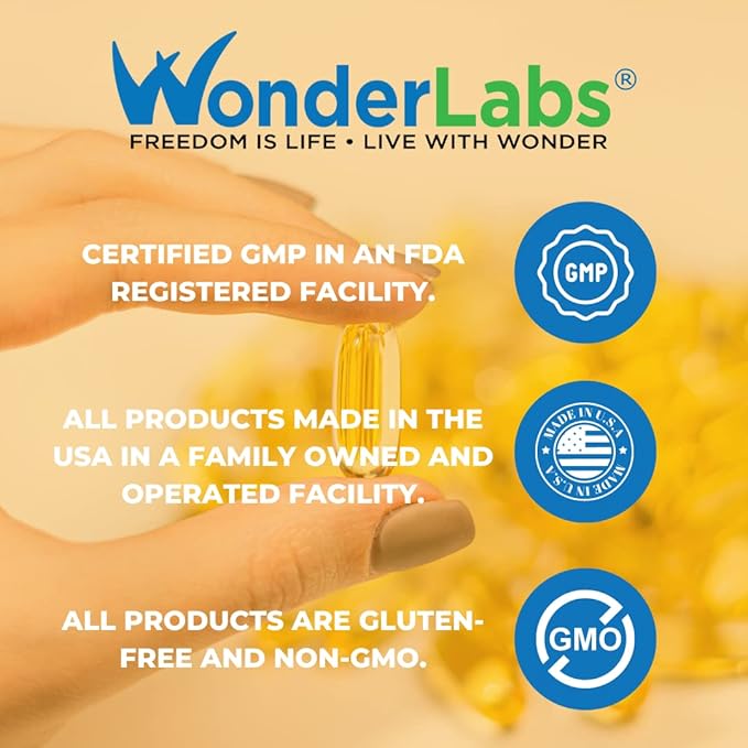 Wonder Laboratories EZ Omega-3 Atlantic Menhaden Fish Oil Supplement 2000 mg, Burpless, Made in The USA, Perfect Balance of EPA+ DHA + DPA 180 Softgels
