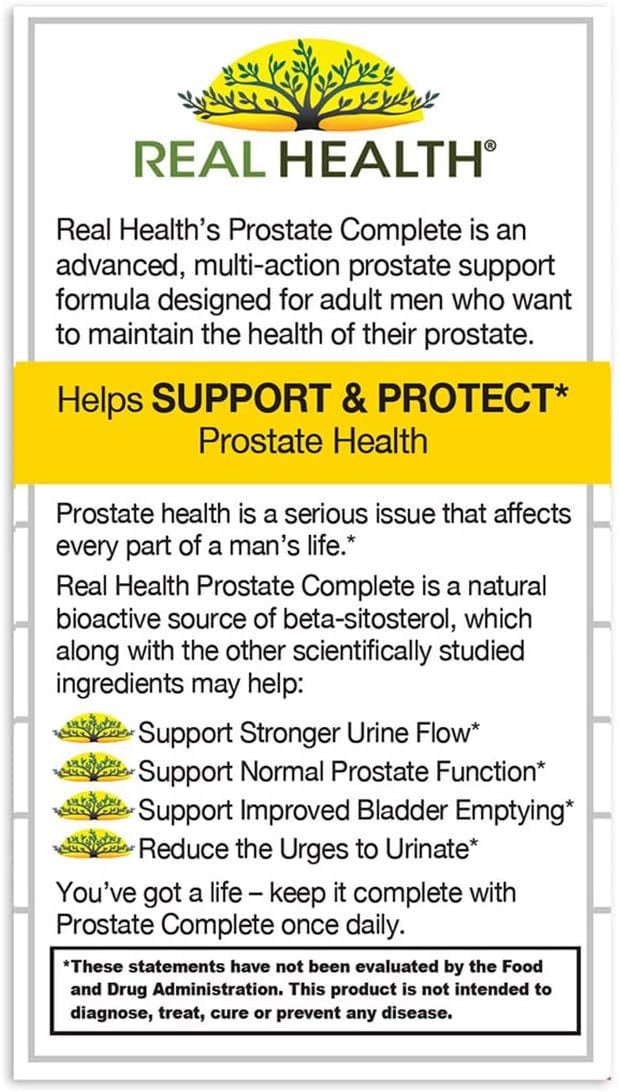 Real Health Prostate Complete - Prostate Supplements for Men, Prostate Health, Prostate Relief, Saw Palmetto for Men, One-per-Day Prostate Formula - 30 Count