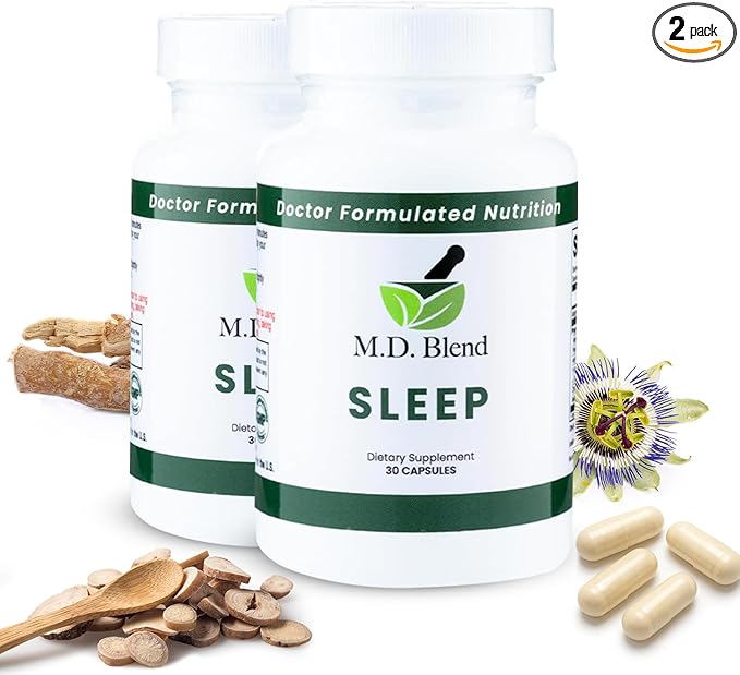 Sleep - Natural Sleep Aids for Adults with l theanine Supplement, Ashwagandha, Magnesium, Valerian Root, Melatonin - Non-Habit Forming Formula for Rejuvenating - 60 Capsules (Pack of 2)