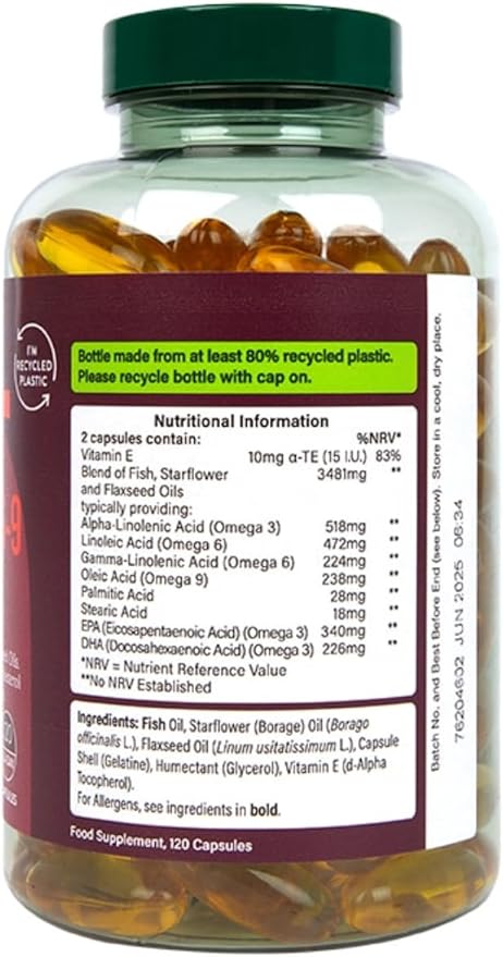 Holland and Barrett High Strength Triple Omega 3-6-9 : 120 Capsules