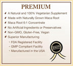 Organic Maca Root Capsules (High Potency), Non-GMO Verified Supplement - 120 Capsules, 2 Month Supply