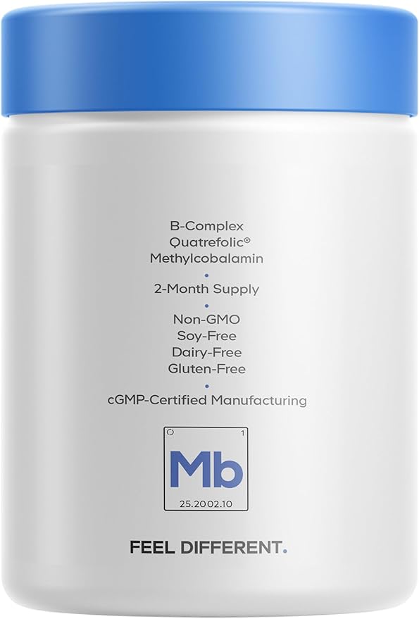 Codeage Methylfolate B Complex Supplements - 5 MTHF, Methylcobalamin 1000mcg Methylated Vitamin B12, Riboflavin, Betaine, Vitamins B6, Methylation Cycle MTHFR - 2 Months - 120 Capsules
