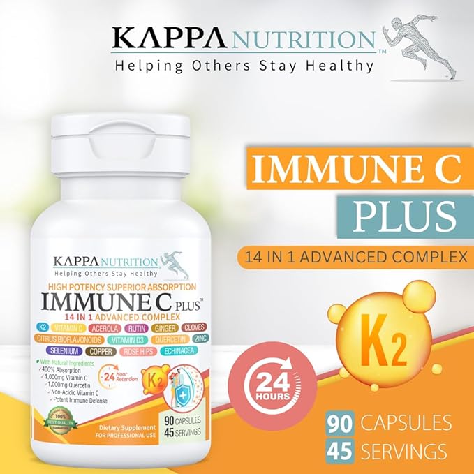 Quercetin 1,000mg, Vitamin C 1,000mg, Zinc 50mg, Vitamin D3 5,000iu, Selenium, Copper, Acerola, Ginger, Rutin, Bitter Orange, Rose Hips, Echinacea, Immune C Plus, 14 in 1 Immune C Plus (90 Count)