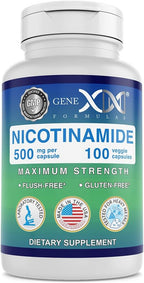 Genex Formulas - Nicotinamide 500mg Vitamin B3 Flush Free Niacin Capsules for Healthy Skin - Niacinamide Supplement Pills Help Produce Keratin & Support Skin Cell Health & Energy - (100 Capsules)