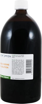 2% Lugols Iodine Solution | 33.8 Fl Oz - 1000 ml | Third-Party Tested | Pharma Grade Ingredients | Made with 2 Percent Iodine and 4% Potassium Iodide | Glass Bottle | Lugol's Solution | Heiltropfen®