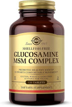 Solgar Glucosamine MSM Complex, 120 Tablets - Promotes Healthy Joints - Supports Range of Motion & Flexibility - Supports Collagen - Shellfish-Free - Gluten Free, Dairy Free, Kosher - 40 Servings
