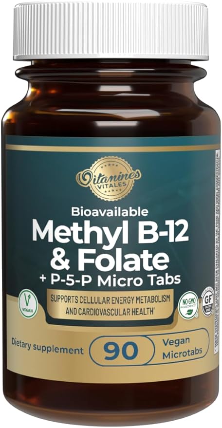 Methyl B12 + Folate – 90 Vegan Tablets | Active B12 & Methyl folate for Energy