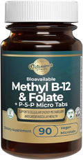 Methyl B12 + Folate – 90 Vegan Tablets | Active B12 & Methyl folate for Energy