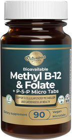 Methyl B12 + Folate – 90 Vegan Tablets | Active B12 & Methyl folate for Energy