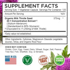 FarmHaven USDA Organic Milk Thistle Capsules | 30X Concentrated Seed Extract & 80% Silymarin Standardized - Supports Liver Function and Overall Health | Non-GMO | 240 Vegan Capsules