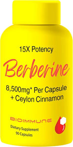 Berberine Supplement Synergistically Enhanced Potency, Ceylon Cinnamon for Enhanced Absorption & Synergistic Effects for Healthy Levels