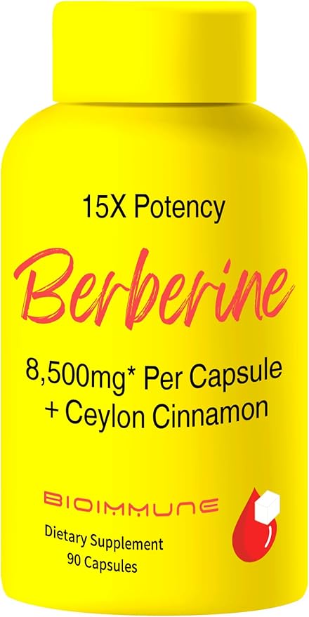 Berberine Supplement Synergistically Enhanced Potency, Ceylon Cinnamon for Enhanced Absorption & Synergistic Effects for Healthy Levels
