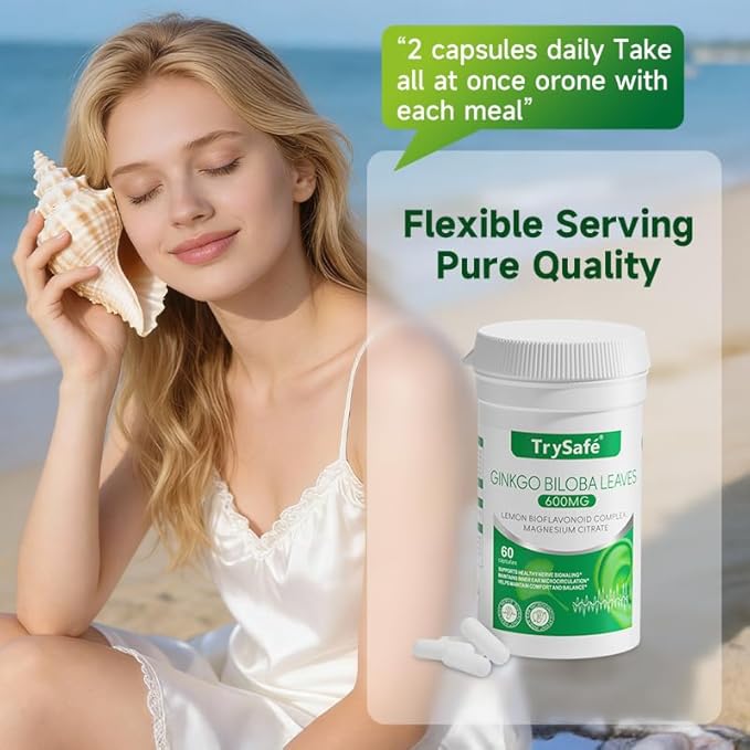 1000mg Hearing Support Formula - Tinnitus Relief for Ringing Ears with 600mg Ginkgo biloba, 230mg Lemon Bioflavonoid Complex & Vitamins, Support Inner Ears Healthy, Auditory Nerve* & Sleep*
