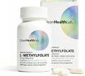 CleanHealthLab L-Methylfolate 15mg, 5-MTHF Active Folate - Maximum Potency Methylated Vitamin B9 Supplement - Support for Brain Health, Energy, Nerves, and Methylation with No Fillers (90 Count)
