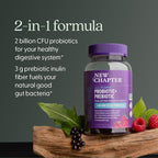 New Chapter Probiotic Gummies for Women and Men,All-Flora (1 Month Supply) – 55% Less Sugar+,Formulated for Holistic Gut Health Support with Probiotics+Prebiotic Fiber+100% Vegan+Non-GMO,(Pack of 2)