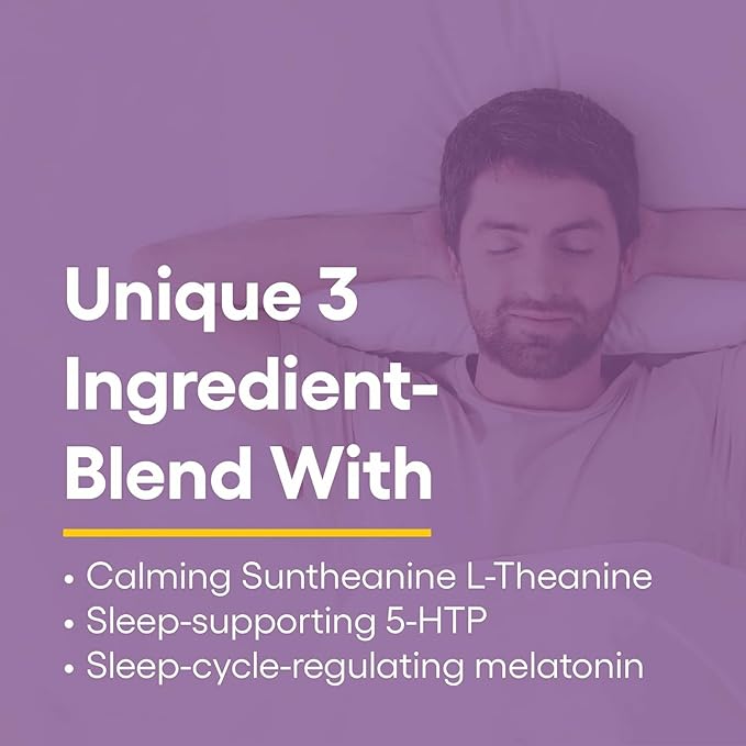 Natural Factors Tranquil Sleep - Calm Sleep Health Supplement - Relaxation Support Supplement with Melatonin & 5-HTP - 60 Chewable Tablets (30 Servings)