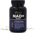 Ageless NAD+ Supplements for Women & Men | 300mg Nicotinamide Riboside Chloride | Dietary Supplement for Anti-Aging | Supports Energy, Focus, Stamina, Fat Metabolism & Cognitive Function – 90 Capsules