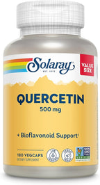 SOLARAY Quercetin 500mg Capsules - Antioxidants Supplement - Bioflavonoid and Antioxidant Support for Overall Health and Wellness - Non-GMO, Vegan, Lab Verified, 60-Day Guarantee, 180 Servings