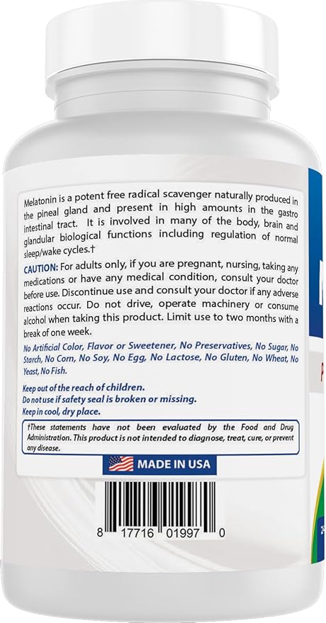 Best Naturals Melatonin 20mg 240 Tablets - Drug-Free Nighttime Sleep Aid - Non-GMO & Gluten Free (Pack of 2)
