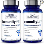 1MD Nutrition ImmunityMD - Immune Health Probiotic | Potent, Doctor-Selected Probiotic Strains with Prebiotic - Promote Overall Immune System Strength, Reduce Everyday Stress | 60 Capsules (2 Pack)