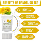GORNVB Organic Dandelion Leaf & Root Tea, Supports Kidney Function and Healthy Digestion, Caffeine Free, 40 Tea Bags
