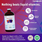 LIQUIDHEALTH Neurologic Focus Supplement - Brain Booster Nootropic Supplement for Cognitive Function, Memory & Focus with Ginkgo Biloba, Choline, L-Theanine & Phosphatidylserine - USA Made (3 Pack)