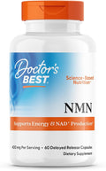 Doctor's Best NMN Supplement for Women & Men - Supports NAD+ Production & Cellular Energy, Beta Nicotinamide Mononucleotide, 200 mg per Capsule, Vegan, Non GMO - 60 Veg Caps