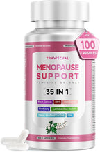 Menopause Supplements For Women, 400mg Black Cohosh & 200mg DIM for Hot Flashes, Night Sweats Relief & Hormone Balance, 35-in-1 with Probiotics, Ashwagandha & Red Clover, 100 Capsules/50-Day Supply