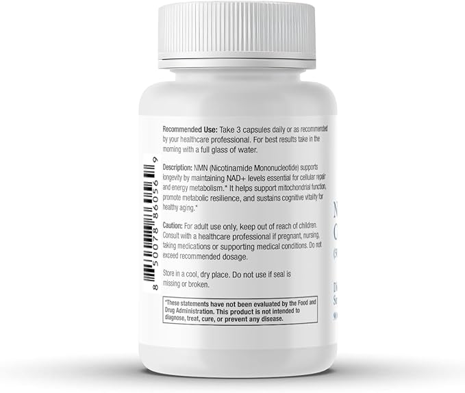 NMN Longevity Complex – Clinically Formulated NMN for NAD⁺ Production, Cellular Energy & Cognitive Vitality – Supports Mitochondrial Function & Healthy Aging – 500mg (2-Pack)