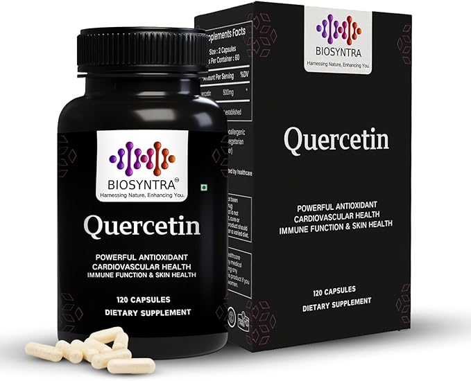 Pure Quercetin 500mg - Pure Quercetin Capsules for Immune Support & Cellular Protection – Gluten-Free, Non-GMO, 120 Capsules