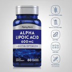 Piping Rock Alpha Lipoic Acid 600mg | ALA with Biotin Optimizer | 60 Capsules | Non-GMO, Gluten Free Supplement
