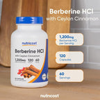 Nutricost Berberine HCl with Ceylon Cinnamon Capsules (120 Capsules, 60 Servings) - Non-GMO, Animal-Free Product