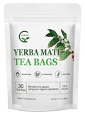 Unsmoked Yerba Mate Tea Bags, Natural Organic Yerba Matte Rich in Chlorophyll, Antioxidants and Vitamins, 30 Tea Bags