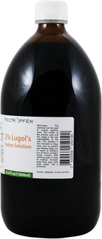 2% Lugols Iodine Solution | 33.8 Fl Oz - 1000 ml | Third-Party Tested | Pharma Grade Ingredients | Made with 2 Percent Iodine and 4% Potassium Iodide | Glass Bottle | Lugol's Solution | Heiltropfen®