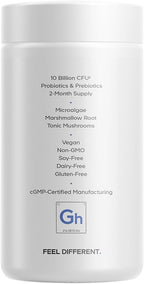 Codeage Gut Health Supplements Vegan Formula - L Glutamine, Zinc, Turkey Tail Mushroom Powder, Tonic Mushroom, Maitake, Micro Algae, Mineral, Licorice Root DGL - Probiotics, Prebiotics - 180 Capsules
