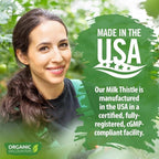 USDA Organic Milk Thistle 30:1 Extract Capsules, 280 Vegan Capsules, Rich in Silymarin Flavonoids, Liver Cleanse and Liver Detox Support, Standardized 30X Extract, Made in the USA