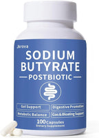 Sodium Butyrate, Butyrate Gut Health Supplement, Postbiotic for Gut, Stomach & Digestive, Support IBS, Leaky Gut, Gas & Bloat, Low Odor, 100 Vegan Capsules