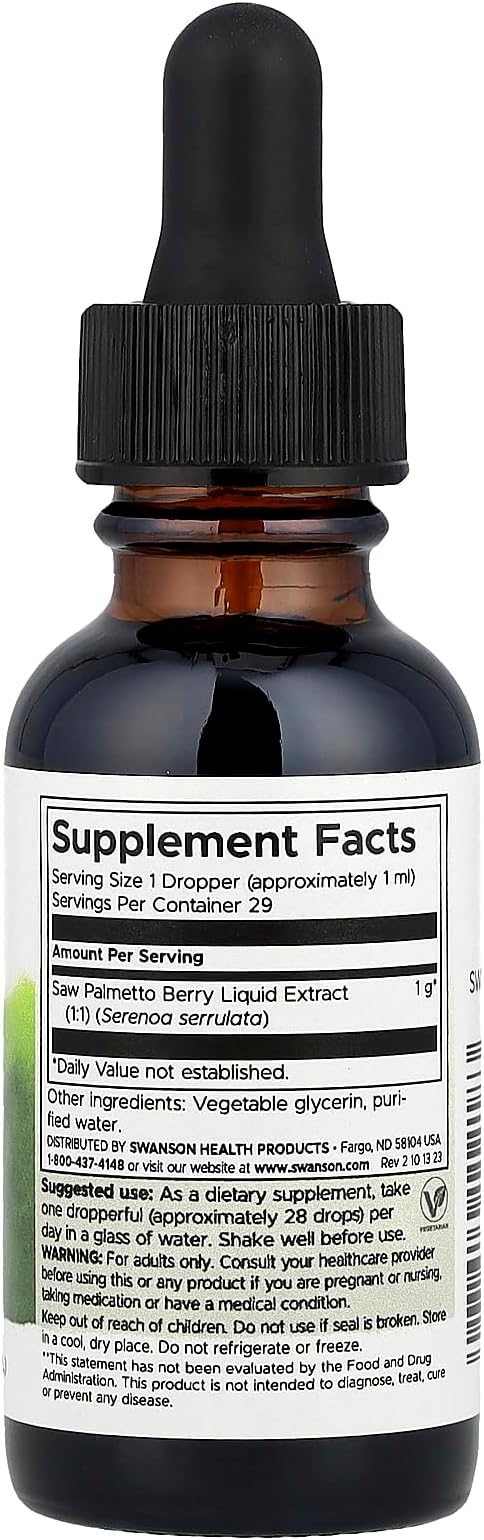 Swanson Saw Palmetto Liquid Extract 1 FL OZ