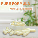 Alpha-Lipoic-Acid 600mg Capsules, ALA-Supplement for Nerve Health, Antioxidant Support & Cellular Energy, 60 Count, Non-GMO, Gluten Free