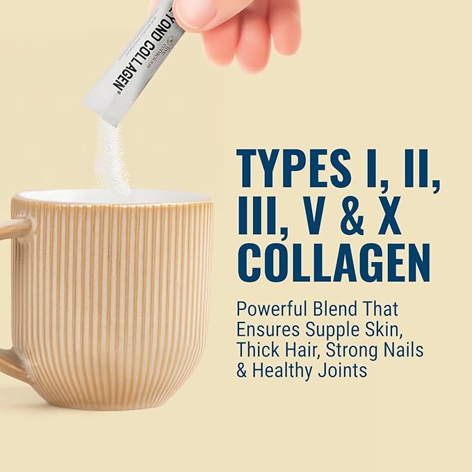 Live Conscious Beyond Collagen Peptides Powder Unflavored Packets-Hydrolyzed Collagen Powder-Hair Skin Nail & Joint Support- I II III V & X Grass-Fed Collagen Supplements for Women & Men 30 Pack (2pk)